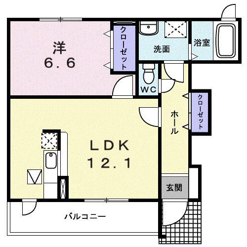 ANNEXII(1LDK/1階)の間取り写真