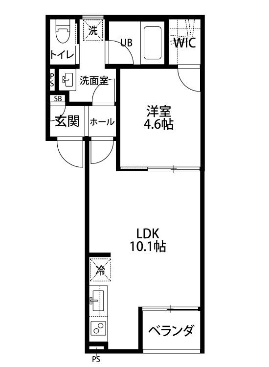 LA FONTE(1LDK/1階)の間取り写真