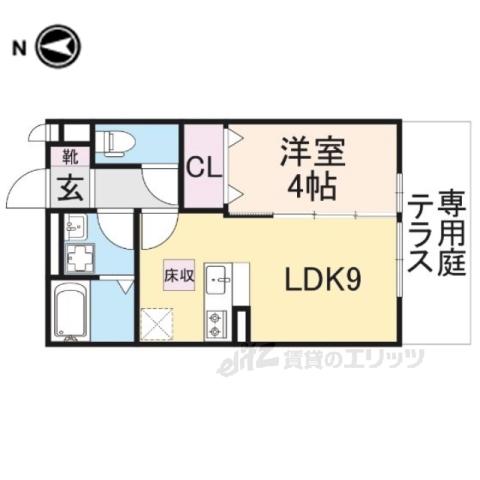 チエーログランデ(1LDK/1階)の間取り写真
