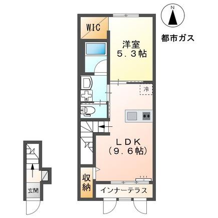 フォレスト・ヴィラ(1LDK/2階)の間取り写真