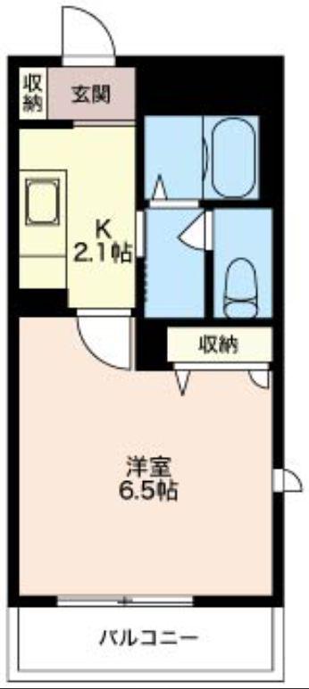 レジデンス津田沼B棟(1K/2階)の間取り写真