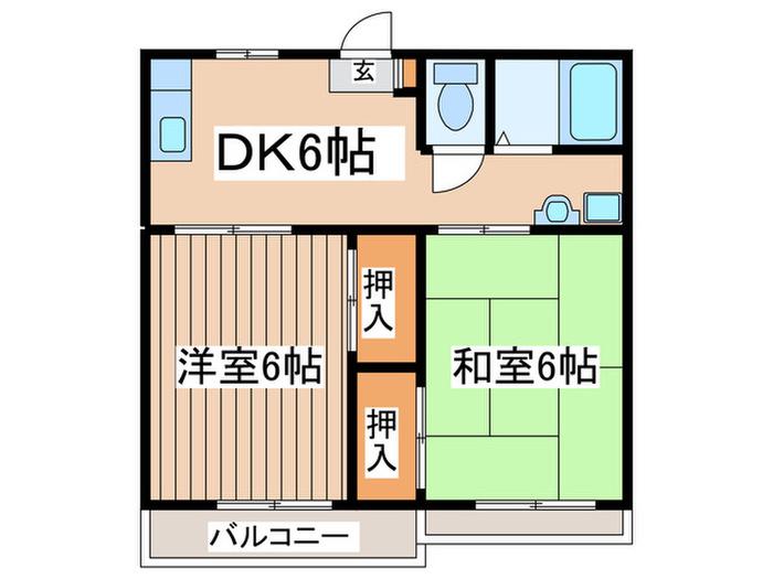 コーポセンチュリー(2DK/2階)の間取り写真