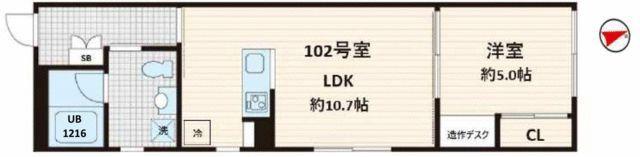 フレア白金台(1LDK/1階)の間取り写真