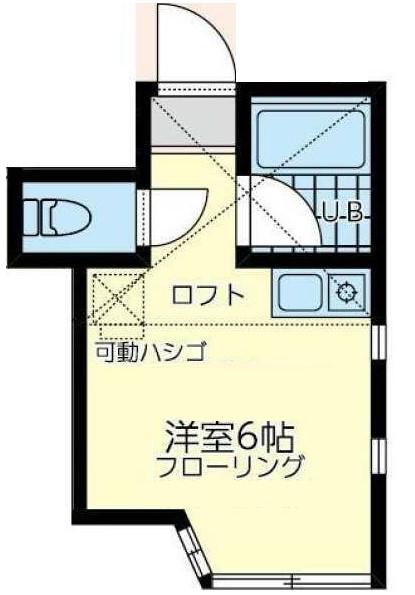 ユナイト渡田新町アプリコット(ワンルーム/2階)の間取り写真
