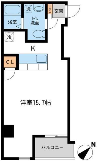 JMFレジデンス新横浜(ワンルーム/8階)の間取り写真