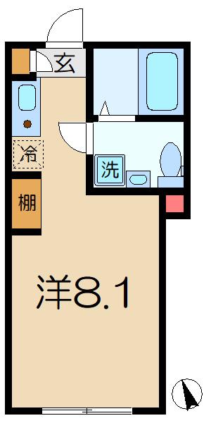 LES AILESⅣ(ワンルーム/3階)の間取り写真
