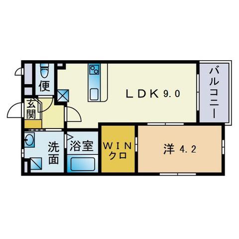 GENTILE・SHUN(1LDK/2階)の間取り写真