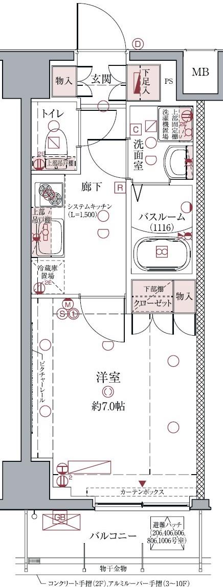 クレヴィスタ亀戸II(1K/3階)の間取り写真