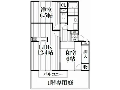 エスト・ステーブル(2LDK/2階)の間取り写真