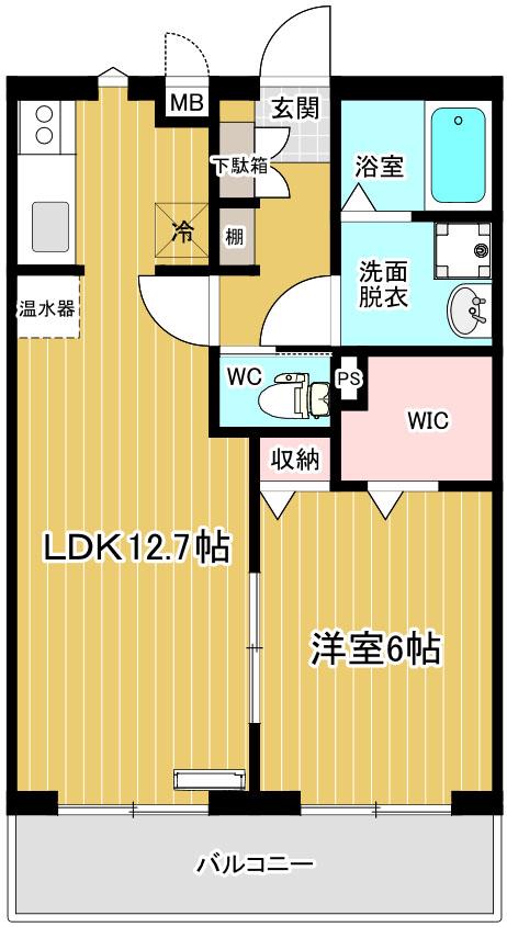 リオマンション(1LDK/3階)の間取り写真