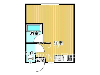 コーポ中央 南(ワンルーム/1階)の間取り写真
