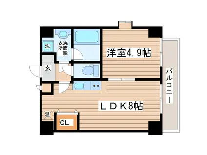 フィオーレ・梅田町(1LDK/3階)の間取り写真