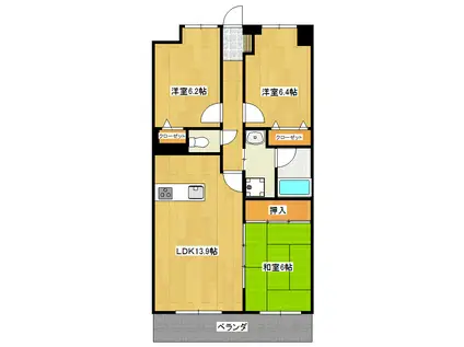 エスポワール山上2番館(3LDK/7階)の間取り写真