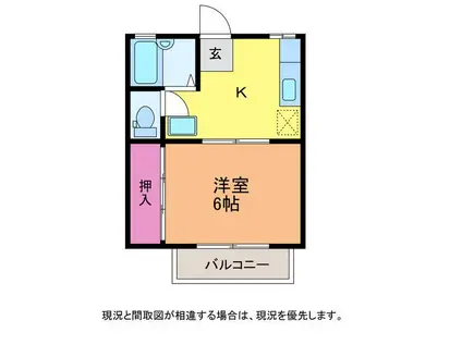 カサ・デ・ベルデ(1K/2階)の間取り写真