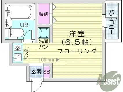 オノレジデンス(ワンルーム/4階)の間取り写真