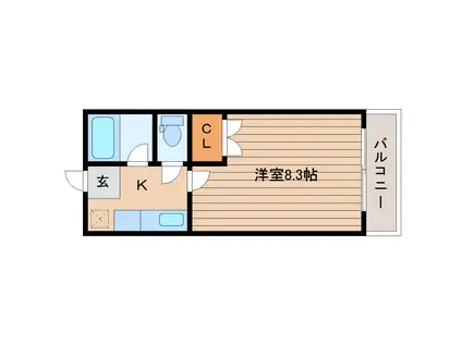 ハイマート小松島(1K/2階)の間取り写真