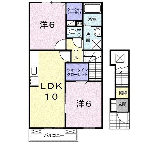 カーサエテルノTS(2LDK/2階)の間取り写真