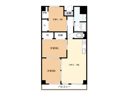 プラザコスモス(3LDK/5階)の間取り写真