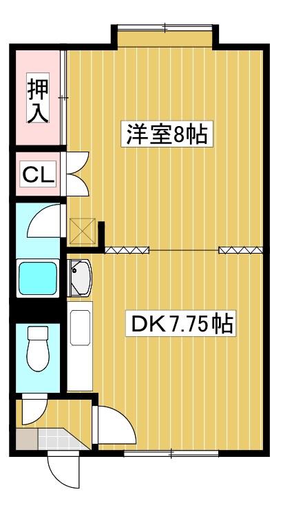 コーポラスササキ3(1DK/1階)の間取り写真