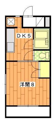 フレッシュグリーン(1DK/1階)の間取り写真