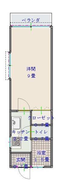 コーポ井上(1K/1階)の間取り写真