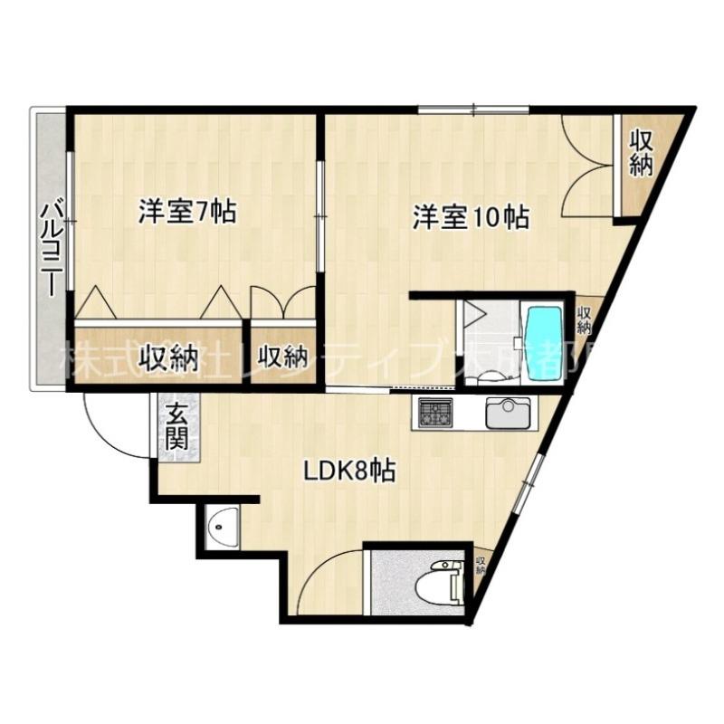 ビルシャナ赤川(2LDK/1階)の間取り写真