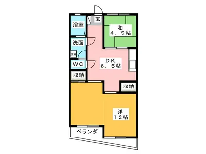 メゾーン増重(2DK/3階)の間取り写真