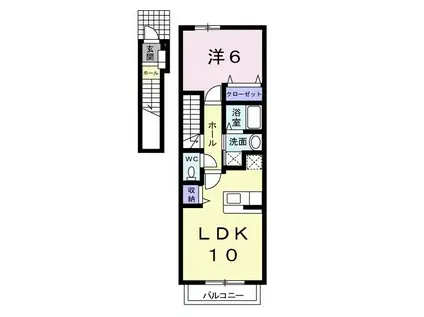 ツインエクセルII(1LDK/2階)の間取り写真