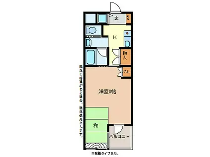 NEW HOUSE・とくなが(1K/1階)の間取り写真