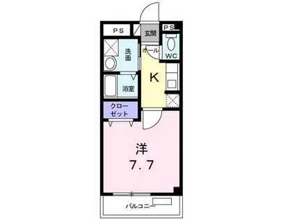 エスポワール宮本(1K/2階)の間取り写真