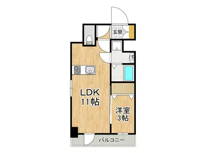 GRAND LAKE COURT浜大津駅前(1LDK/2階)の間取り写真