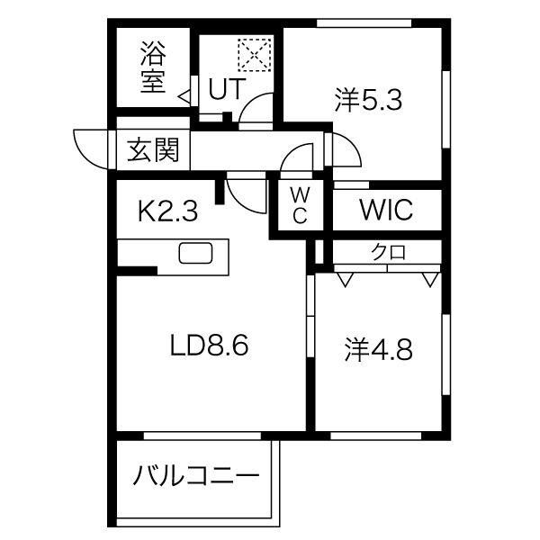 ミカエルアルファIII(2LDK/4階)の間取り写真