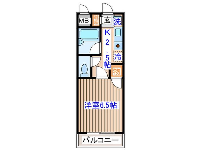 アクティブパレス百合ヶ丘B-7(1K/1階)の間取り写真