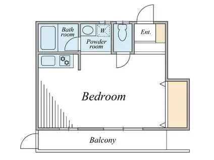 カームハイツ(ワンルーム/1階)の間取り写真