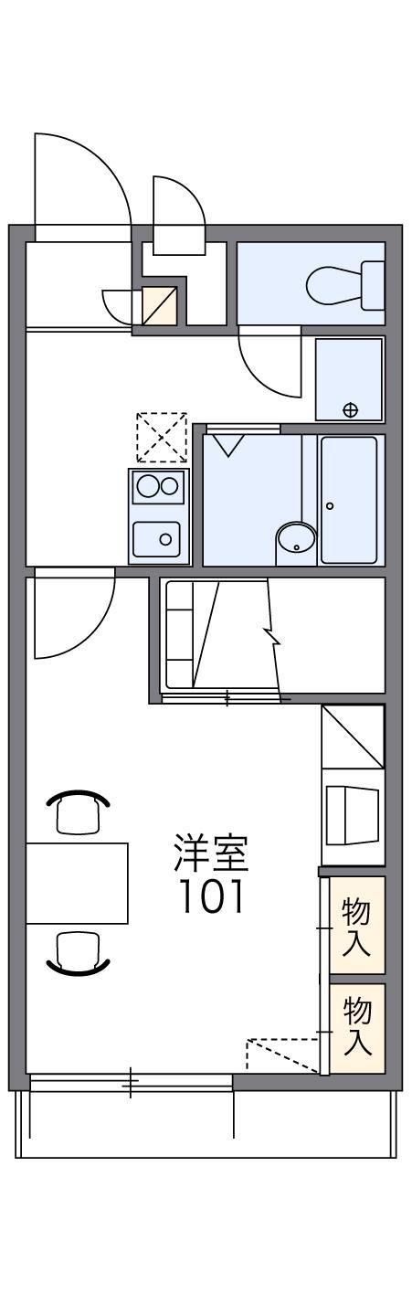 レオパレスHAPPY(1K/2階)の間取り写真