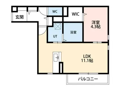 アパートメントハウス針崎II(1LDK/3階)の間取り写真