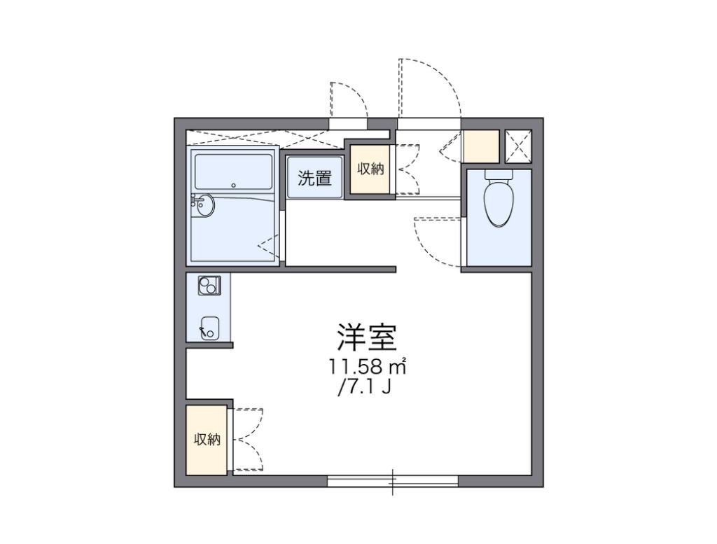 レオパレス燦岸部(1K/2階)の間取り写真