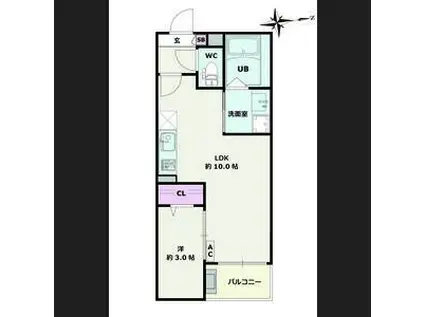 JACK KINJOI(1LDK/3階)の間取り写真