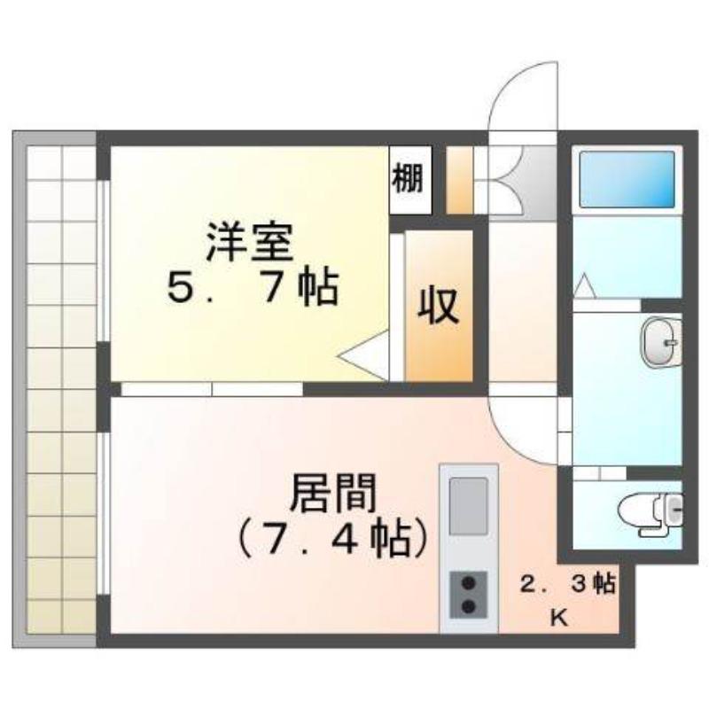 AGITO北ノ沢(1LDK/3階)の間取り写真