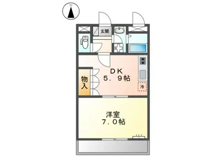 プランドール(1DK/1階)の間取り写真