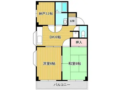 メゾン陣屋下(2SDK/1階)の間取り写真