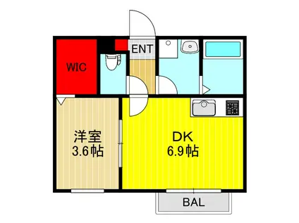 JR京浜東北線 西川口駅 徒歩9分 2階建 築14年(1DK/1階)の間取り写真
