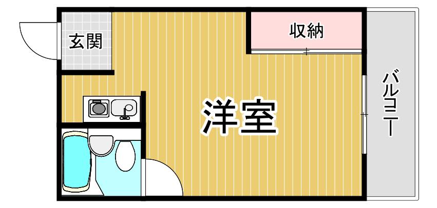 夙川羽衣町パークハイム(ワンルーム/3階)の間取り写真