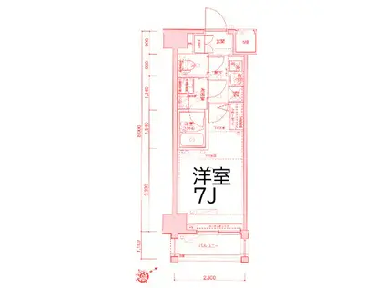 LEA横濱西口弐番館(1K/4階)の間取り写真