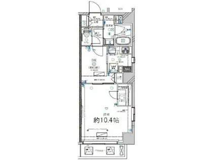 ディアレイシャス蔵前ステーションフロント(1DK/10階)の間取り写真