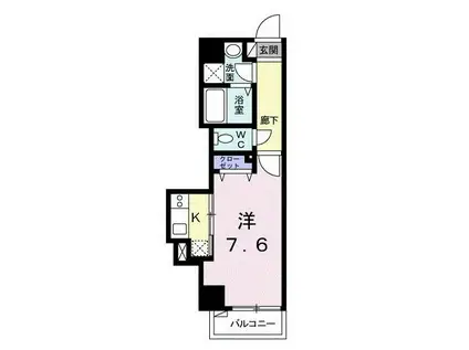 プレジール シナガワ(1K/5階)の間取り写真