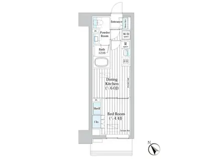 ライオンズフォーシア築地ステーション(1DK/2階)の間取り写真