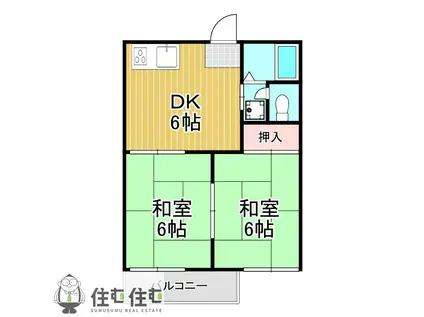 フォーヴル山田(2DK/1階)の間取り写真