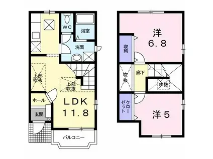 エクセレントタイムIII(2LDK/1階)の間取り写真