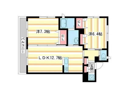 ヒルサイドテラス(2LDK/3階)の間取り写真